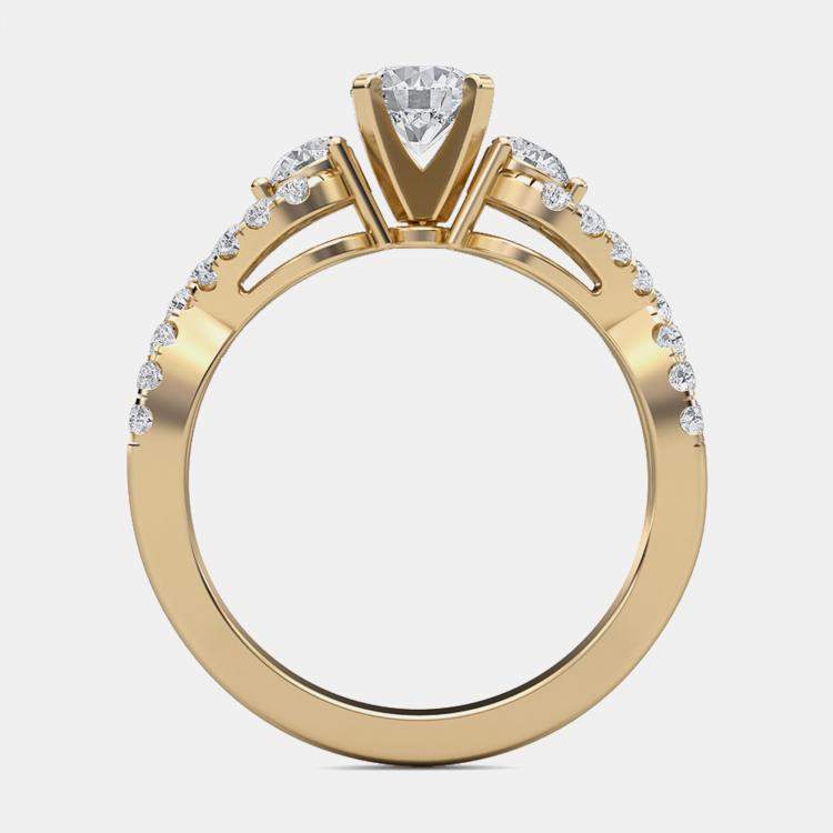 Pre Owned 14k Yellow Gold Twist Shank Solitaire Bridal Ring (2ctw) US 7