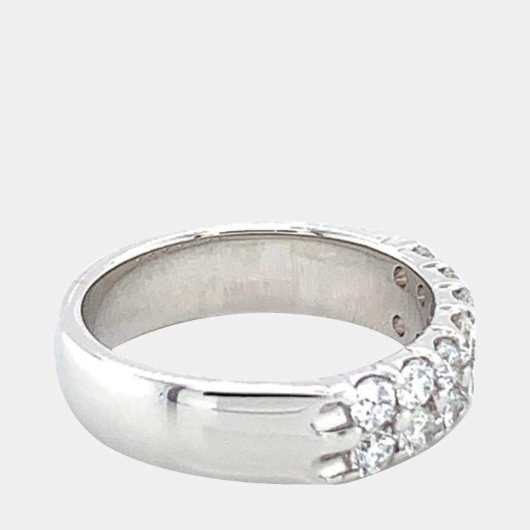 Pre Owned 14K Double Row Machine Lab Grown Diamonds Set Band (1ctw) US 7