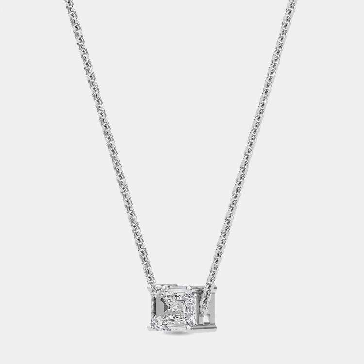 Pre Owned 14K Solitaire Sideways Lab Grown Diamonds Pendant (3/4 ctw)