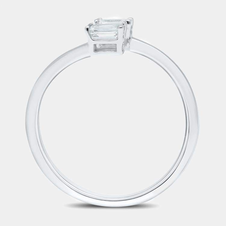 Pre Owned 14K Two Stone Solitaire Ring Set (1/3 ctw) US 7