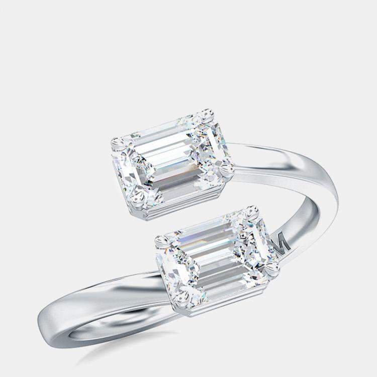 Pre Owned 14K Two Stone Solitaire Ring Set (1/2 ctw) US 7