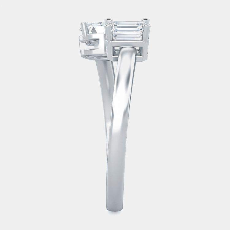 Pre Owned 14K Two Stone Oval Solitaire Ring Set (1 ctw) US 7