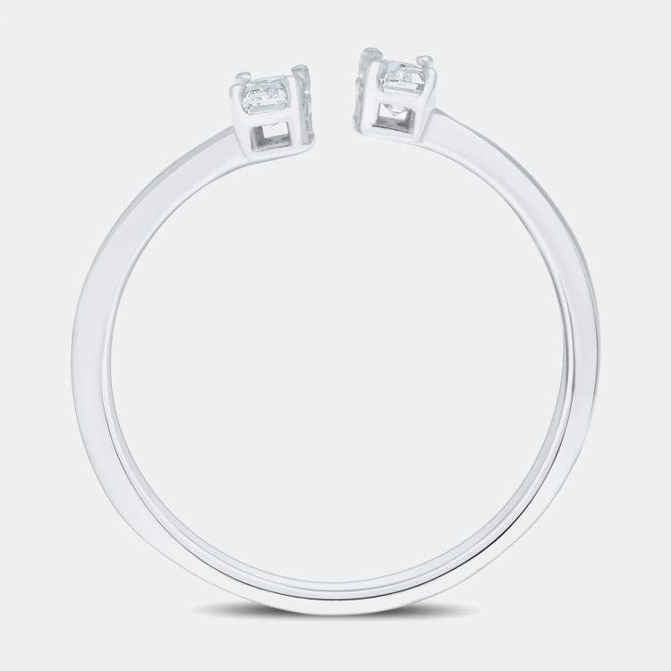 Pre Owned 14K Two Stone Solitaire Ring Set (1 ctw) US 7