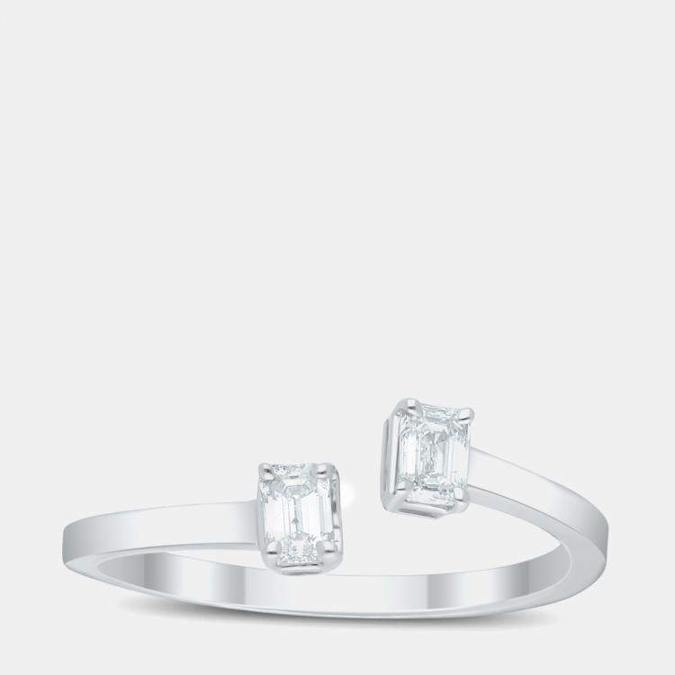 Pre Owned 14K Two Stone Solitaire Ring Set (1 ctw) US 7