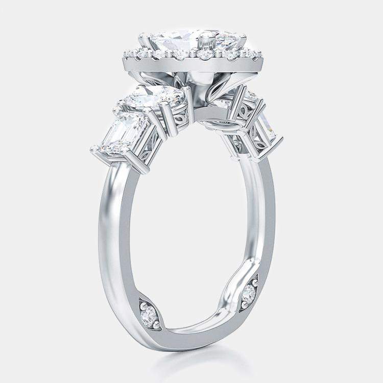 Pre Owned 14K Stone Mix Oval Halo Ring (1 1/2 ctw) US 7