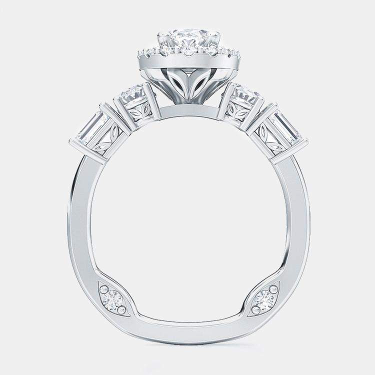 Pre Owned 14K Stone Mix Oval Halo Ring (1 1/2 ctw) US 7