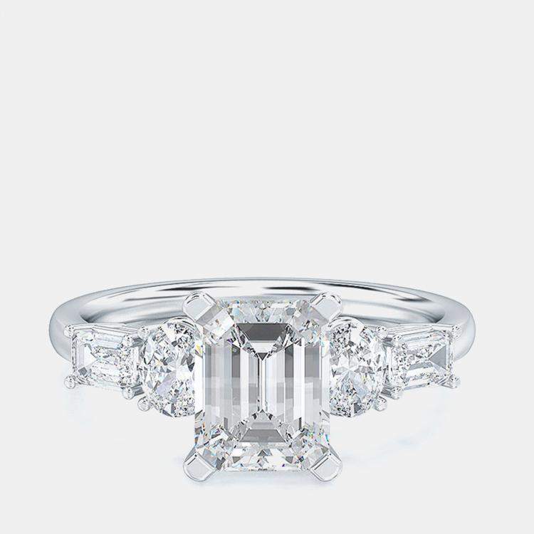 Pre Owned 5 Stone Mix Oval Solitaire Ring (1 1/4 ctw) US 7