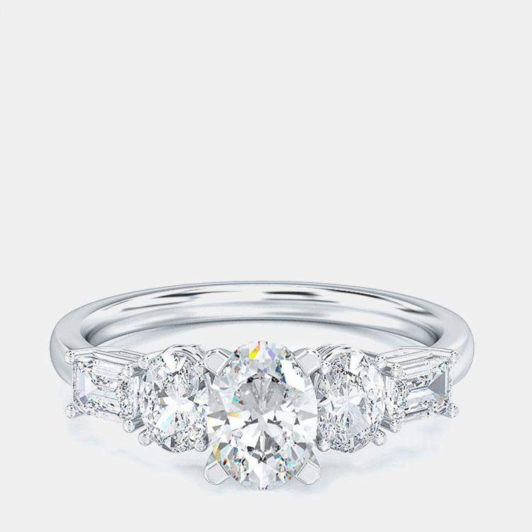 Pre Owned 5 Stone Oval Solitaire Ring (1 1/4 ctw) US 7