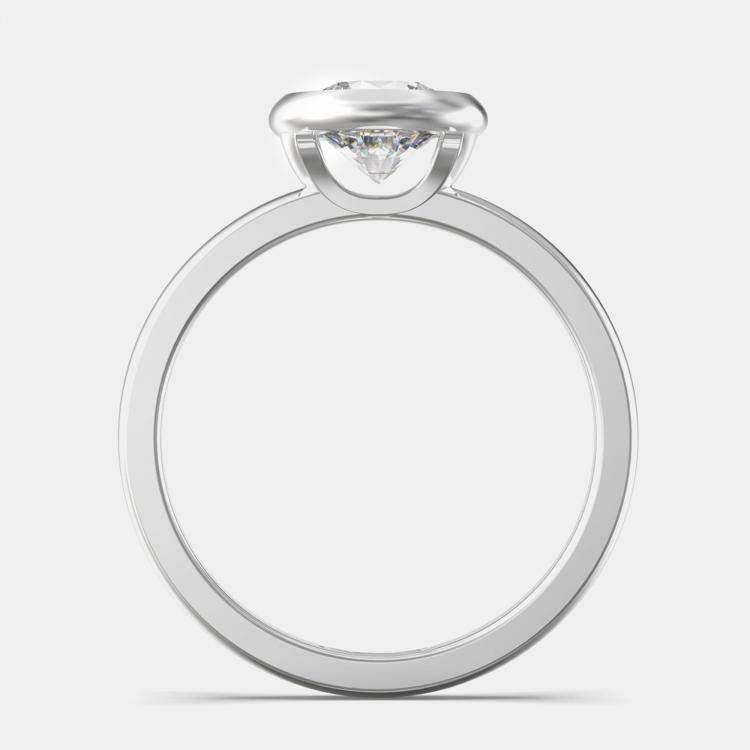 Pre Owned 14K White Gold Bezel Set Round Solitaire Ring (1.00 ctw) US 7