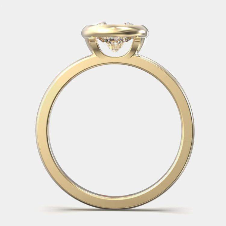 Pre Owned 14K Round Bezel Round Lab Grown Diamonds Solitaire Ring (1.00 ctw) US 7