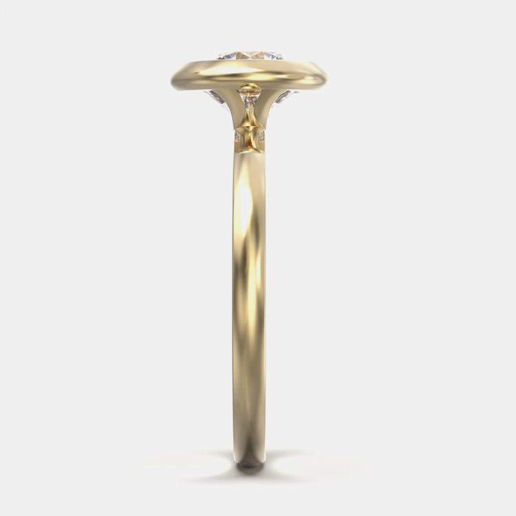 Pre Owned 14K Yellow Gold Bezel Set Round Solitaire Ring (1.50 ctw) US 7