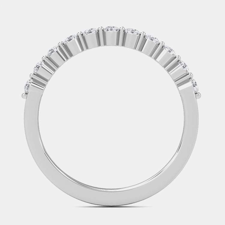 Pre Owned 14K White Gold Round 11Stones Band (1/3 ctw) US 7