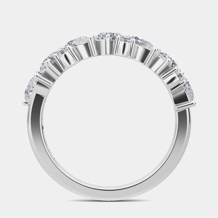 Pre Owned 14K White Gold Fancy Lab Grown Band (1.30ctw) US 7