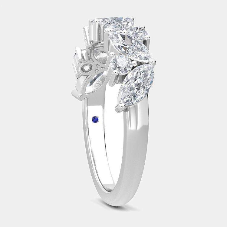 Pre Owned 14K White Gold Fancy Lab Grown Band (1 3/4 ctw) US 7