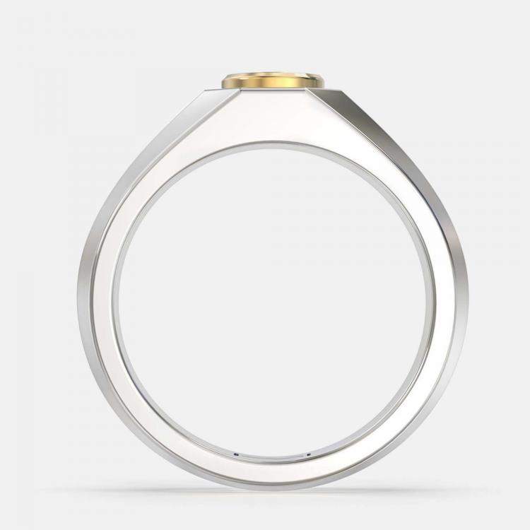 Pre Owned Silver-Gold Mix 1 Stone Ring (0.75 ctw) US 7