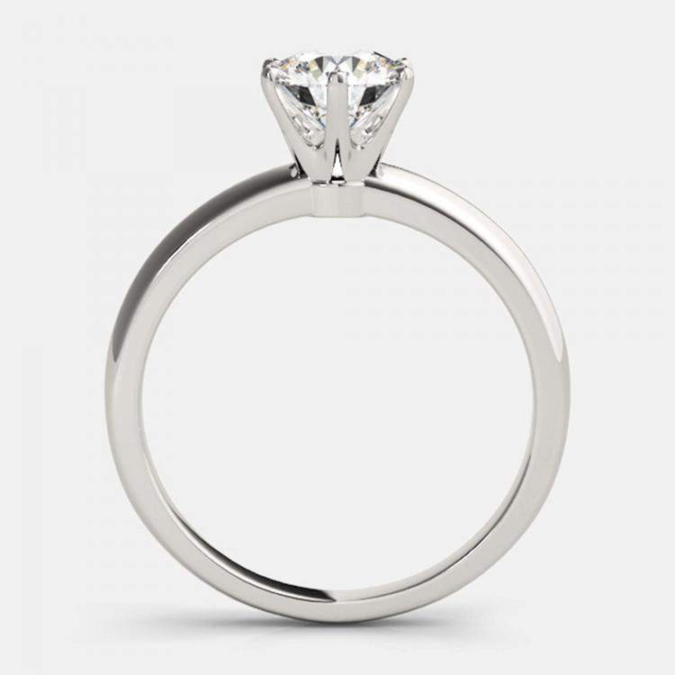 Pre Owned 14K Round Plain Solitaire Ring (1 ctw) US 7