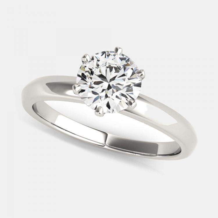 Pre Owned 14K Round Plain Solitaire Ring (1 ctw) US 7