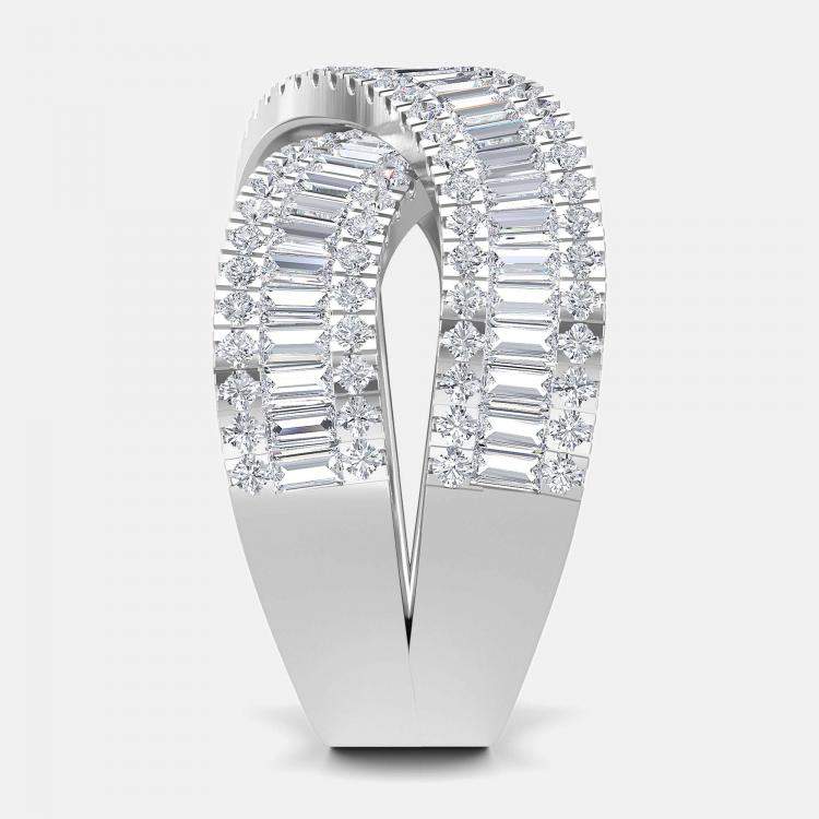 Pre Owned 14K White Gold Baguette Fashion Band (2.30 ctw) US 7