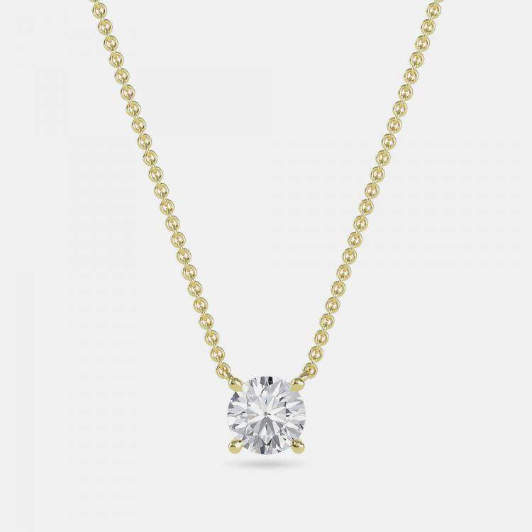 Pre Owned 8.00 Ct Round 14K Yellow Gold Lab Grown Diamonds Solitaire 4 Prong Pendant