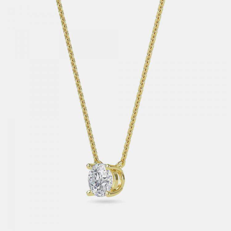 Pre Owned 8.00 Ct Round 14K Yellow Gold Lab Grown Diamonds Solitaire 4 Prong Pendant
