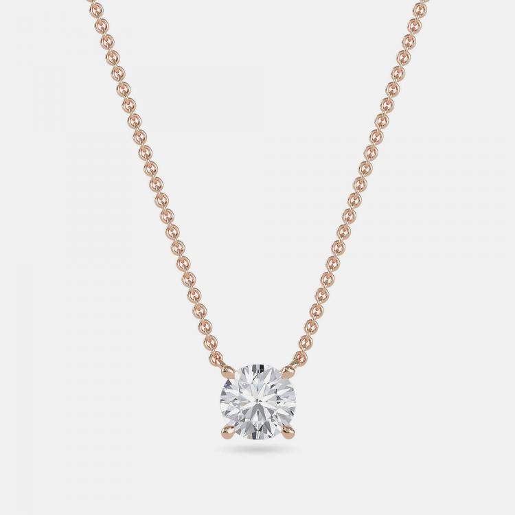Pre Owned 8.00 Ct Round 14K Rose Gold Lab Grown Diamonds Solitaire 4 Prong Pendant