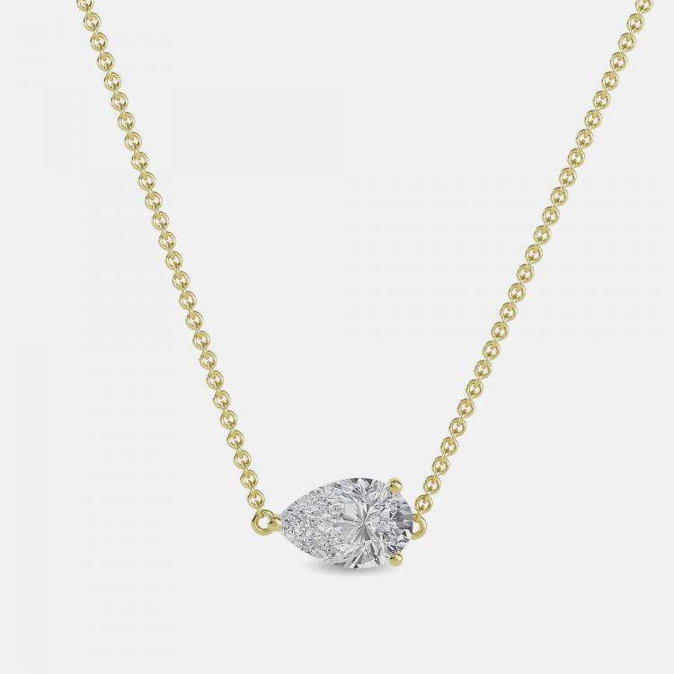 Pre Owned 8.00 Ct Pear 14K Yellow Gold Lab Grown Diamonds Solitaire 3 Prong Pendant