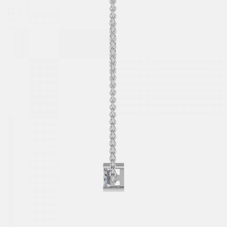 مملوكة مسبقًا 4.00 Ct Emerald 14K White Gold Lab Grown Diamonds Solitaire 4 Prong Pendant