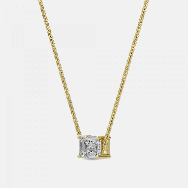 Pre Owned 4.00 Ct Emerald 14K Yellow Gold Lab Grown Diamonds Solitaire 4 Prong Pendant