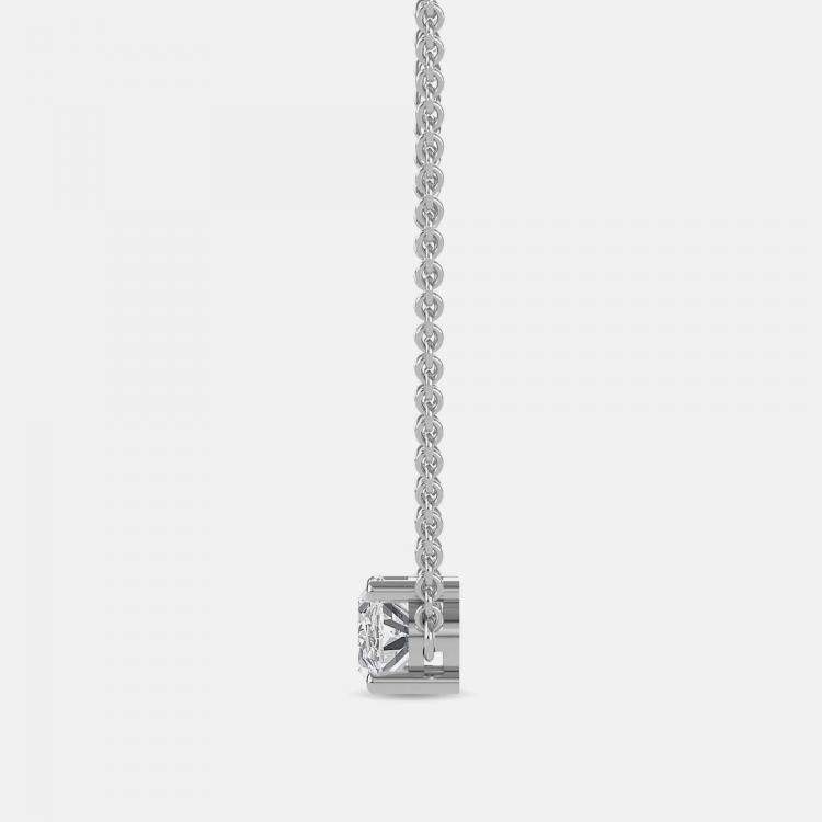 Pre Owned 4.00 Ct Oval 14K White Gold Lab Grown Diamonds Solitaire 4 Prong Pendant