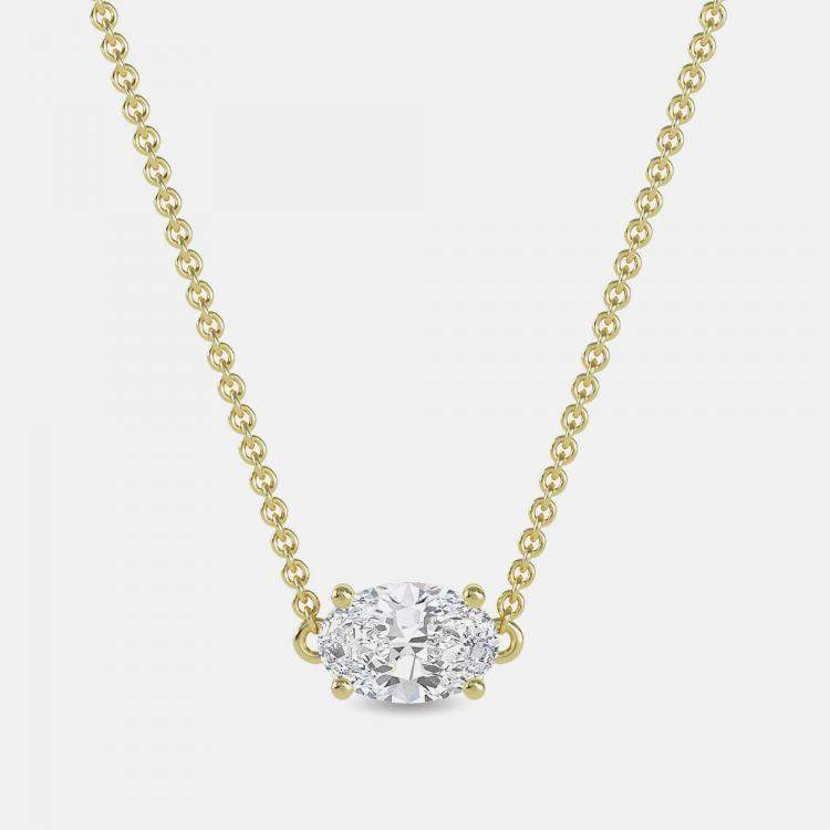 Pre Owned 8.00 Ct Oval 14K Yellow Gold Lab Grown Diamonds Solitaire 4 Prong Pendant