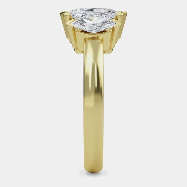 Pre Owned Lab Grown Marquise 5 Diamond Bridal Ring (1 5/8 Ct 14K) US 7