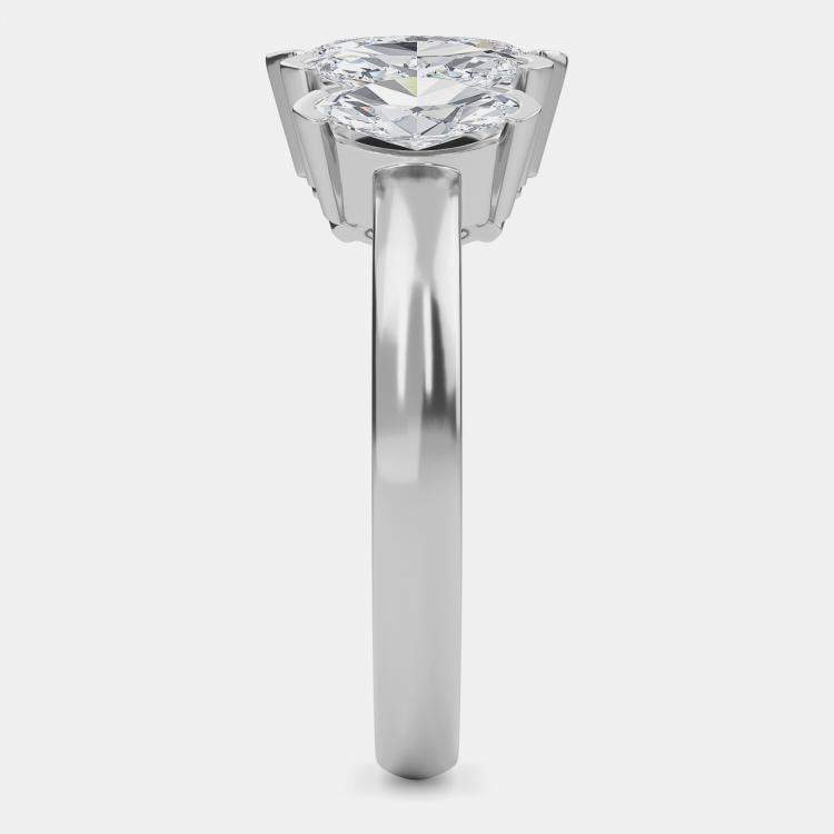 Pre Owned Lab Grown Marquise 5 Diamond Bridal Ring (1 5/8 Ct 14K) US 7