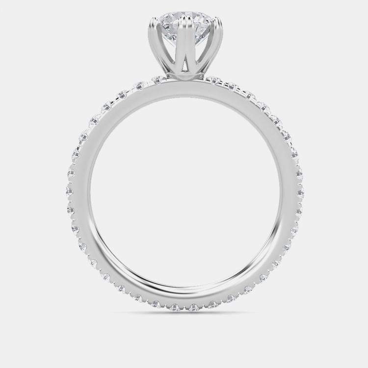 Pre Owned Six Prong Solitaire Lab Grown Diamonds Bridal Ring US 7