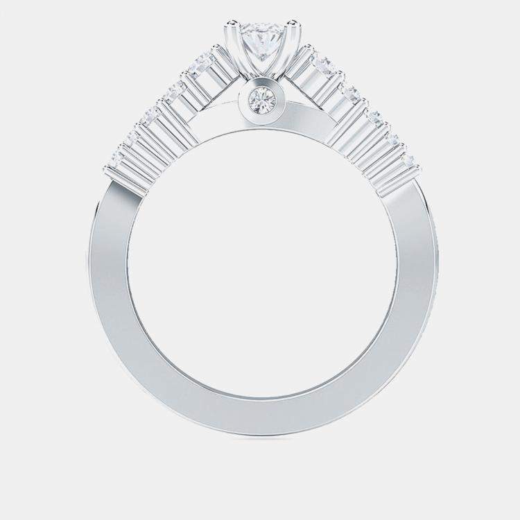 Pre Owned 14K Oval Cutal Solitaire With Lab Grown Diamonds Bridal Ring US 7