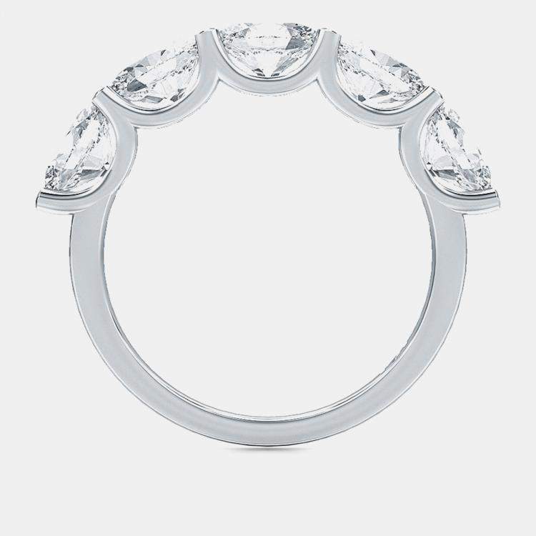 Pre Owned 5 Lab Grown Diamonds Oval Cut Straight Band (1 Ctw) US 7