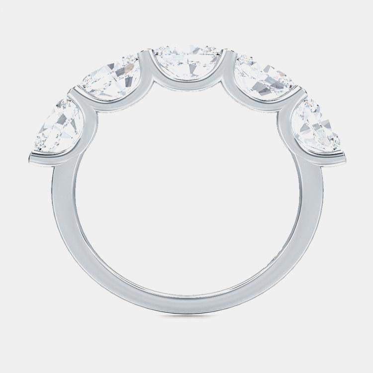 Pre Owned Oval Cut 5 Lab Grown Diamonds Sideways Band (1 Ctw) US 7