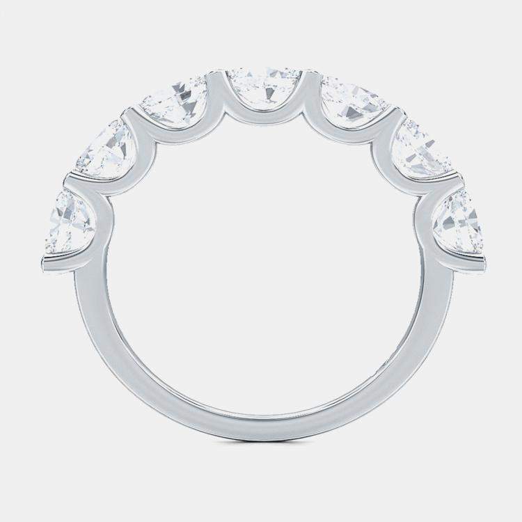 Pre Owned Oval Cut 7 Lab Grown Diamonds Set Sideways Band (1 1/2 Ctw) US 7