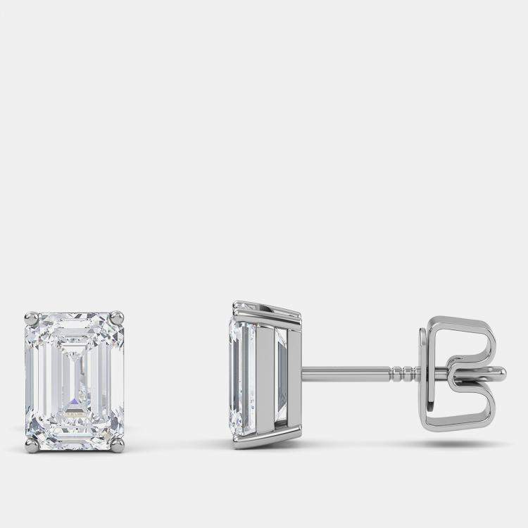 Pre Owned 14K Solitaire Lab Grown Diamonds Earrings (1 1/2 Ctw)