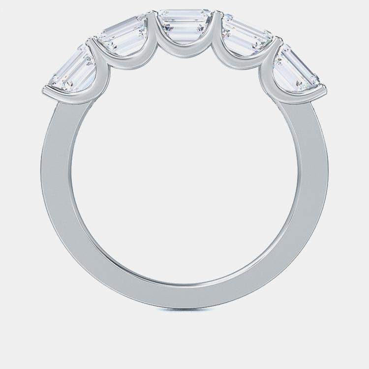 Pre Owned 5 Lab Grown Diamonds Emeral cut Sideways Band (1 Ctw) US 7