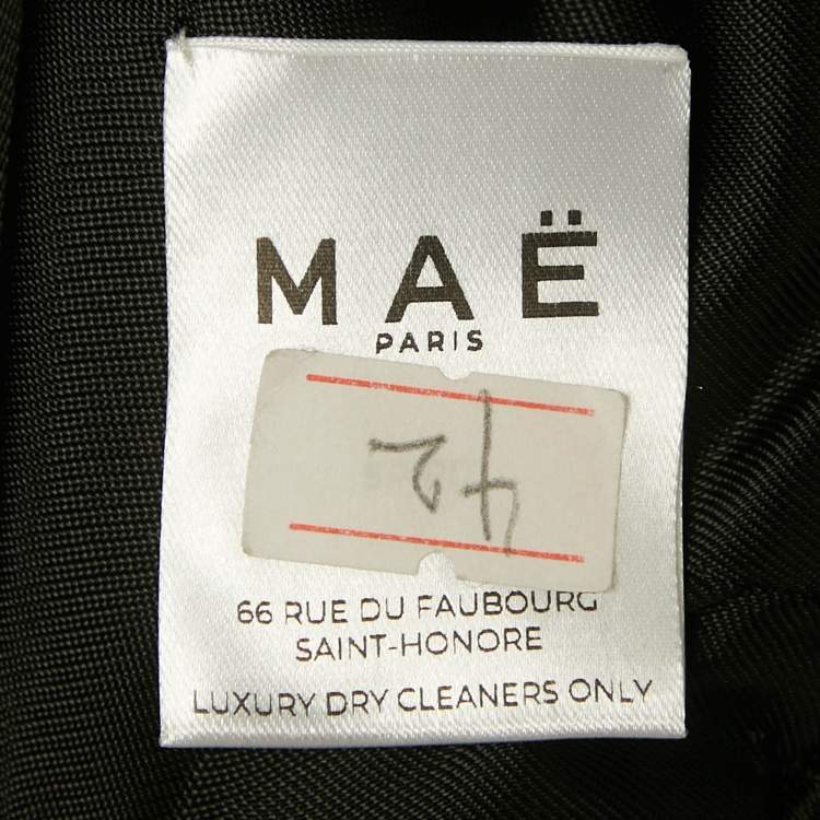 Pre Owned Mae Black Satin Double Breasted Plisse Maxi Dress XL