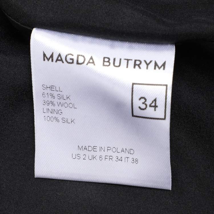 Pre Owned Magda Butrym Black Silk and Wool Blazer S