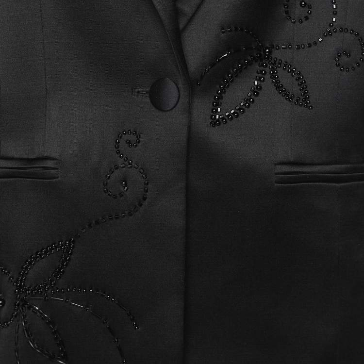 Pre Owned Magda Butrym Black Silk and Wool Blazer S