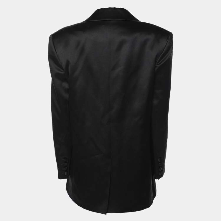Pre Owned Magda Butrym Black Silk and Wool Blazer S