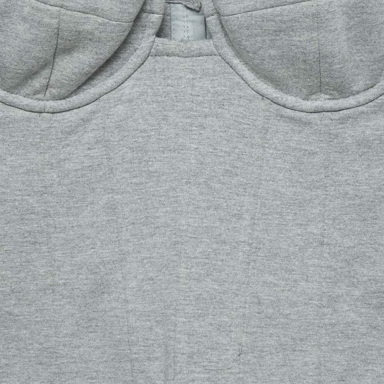 Pre Owned Magda Butrym Grey Jersey Corset Top S