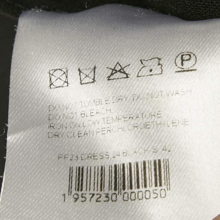 Pre Owned Magda Butrym Black Flower Applique Wool Cut -Out Mini Dress L