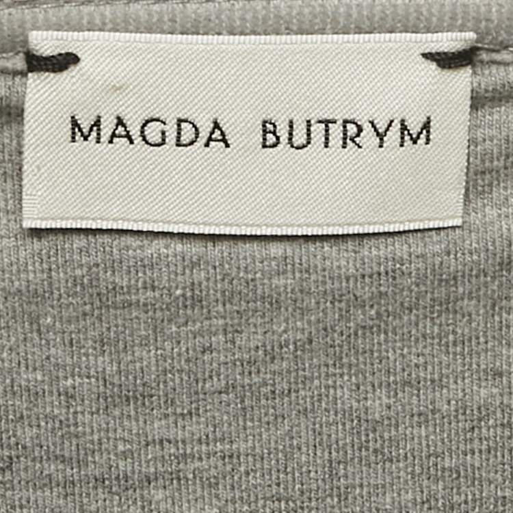 مملوكة مسبقًا Magda Butrym Grey Cotton Blend Strapless Bustier Top S 