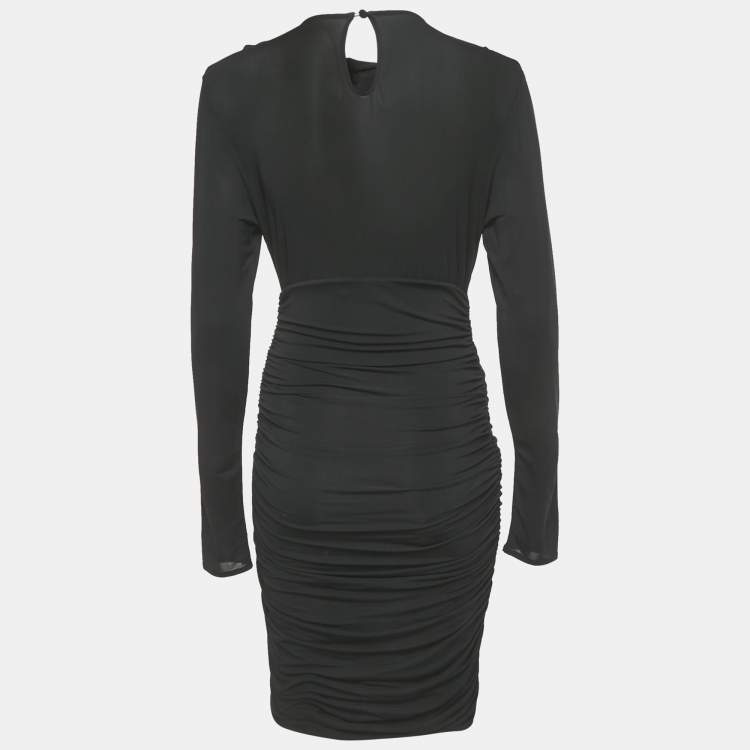 Pre Owned Magda Butrym Black Cut-Out Jersey Ruche Mini Dress S