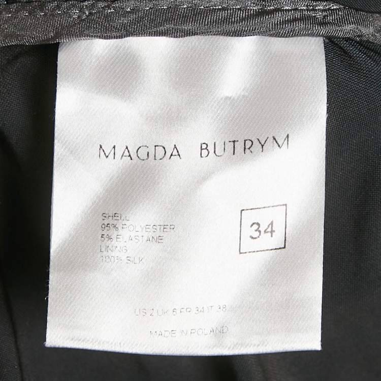 Pre Owned Magda Butrym Metallic Lurex Jersey Asymmetric Mini Skirt S