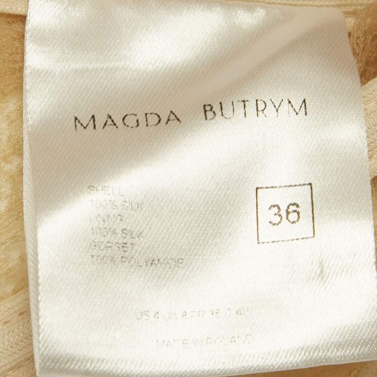 مملوكة مسبقًا Magda Butrym White Silk Structured Detail Corset Mini Dress S