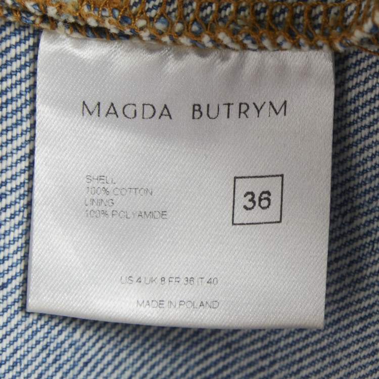 Pre Owned Magda Butrym Blue Denim Corset Tank Top & Strapless Mini Dress Set S